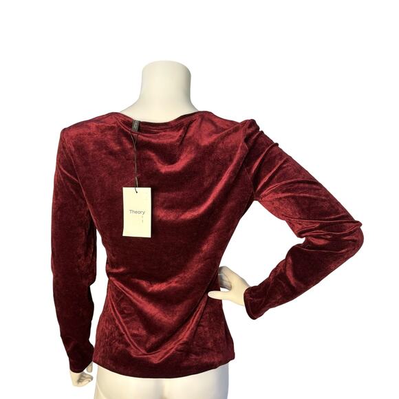 NWT - THEORY Stretch Velvet Long Sleeve Top - Picture 4 of 10